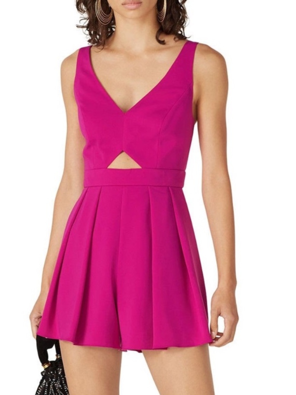 JAYGODFREY pink V-Neck Cutout Mini jumpsuit size 2